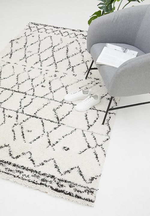 Fotakis - Gipsy shaggy rug - peni white/black