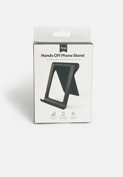 Typo - Collapsible phone stand - black