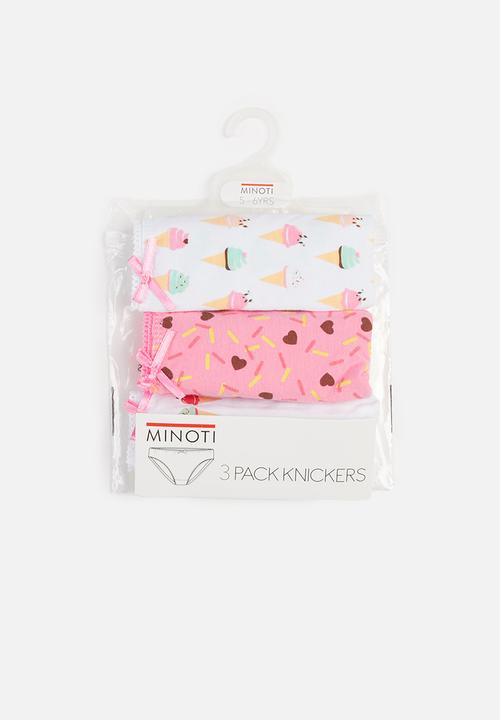 MINOTI - Girls 3pack all over print knickers - multi