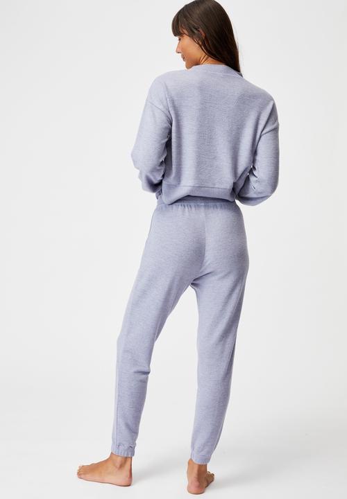 Cotton On - Super soft slim cuff pant - periwinkle marle
