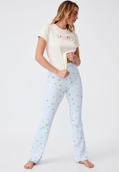 Cotton On - Jersey bed pant - simple flower starlight blue