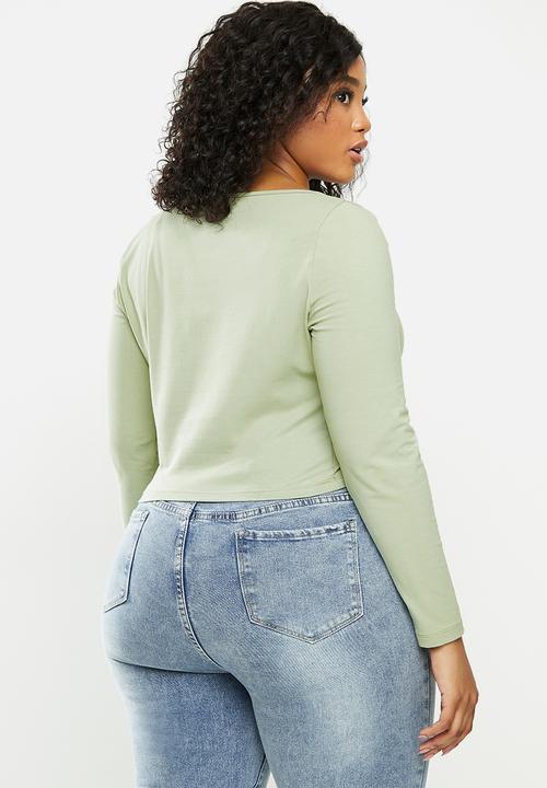 Blake - Scoop neck fitted top - sage