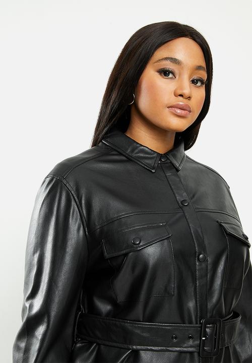 Violeta by Mango - Plus Jacket cuero - black
