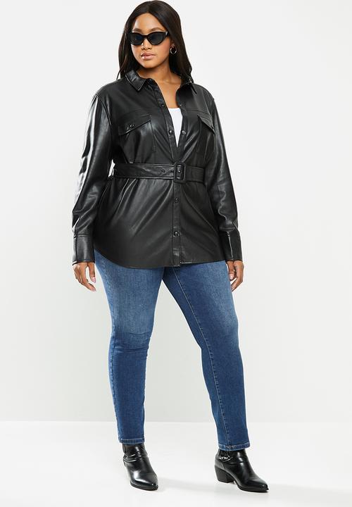 Violeta by Mango - Plus Jacket cuero - black