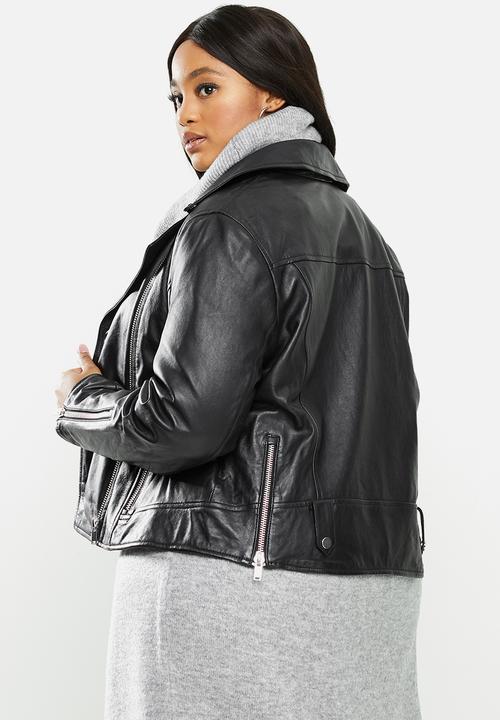 Violeta by Mango - Plus Leather Jacket onetior - black