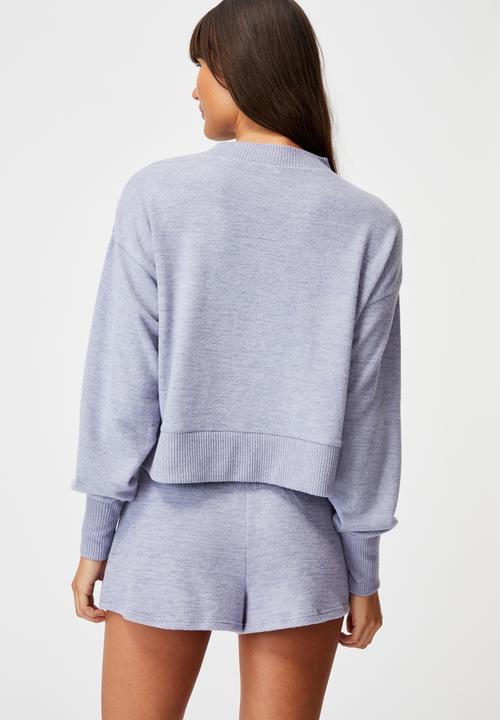 Cotton On - Super soft long sleeve crew - periwinkle marle