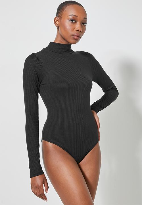 Superbalist - 2 Pack fine rib funnel neck bodysuits - black & white