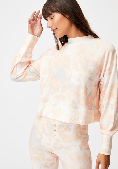 Cotton On - Super soft long sleeve crew - marble tie dye rose