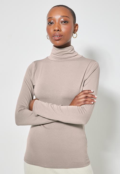 Superbalist - 2 Pack poloneck tops - taupe & black