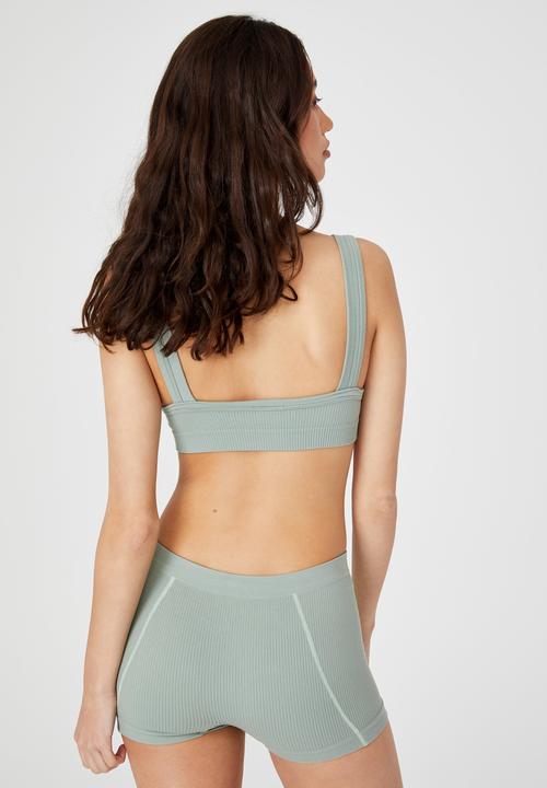 Cotton On - Seamfree chunky straight neck crop - desert sage