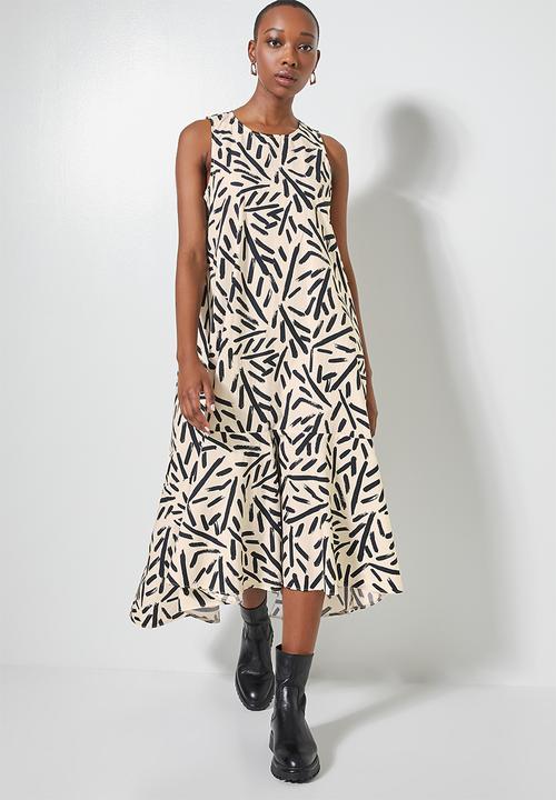 Superbalist - Crew neck trapeze dress -  neutral & black