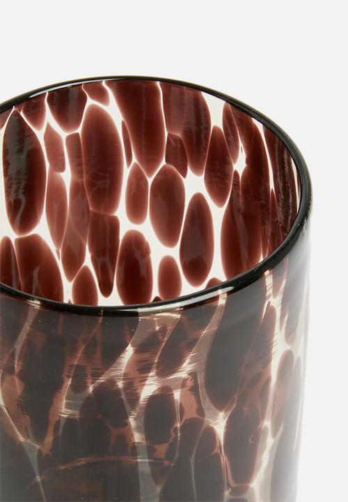 H&S - Mottled glass tealight holder 