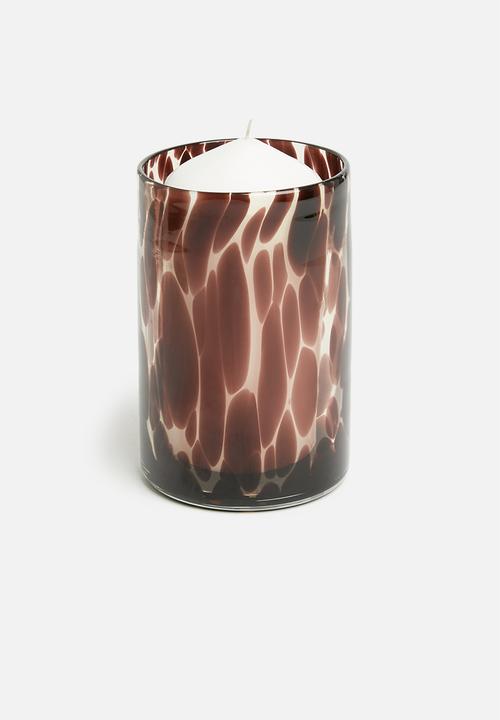 H&S - Mottled glass tealight holder 