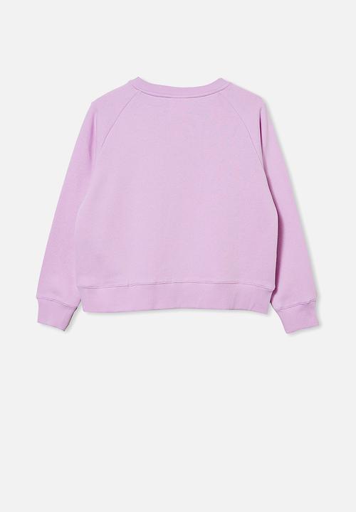 Free by Cotton On - Boxy crew neck jumper - pale violet/ wild child
