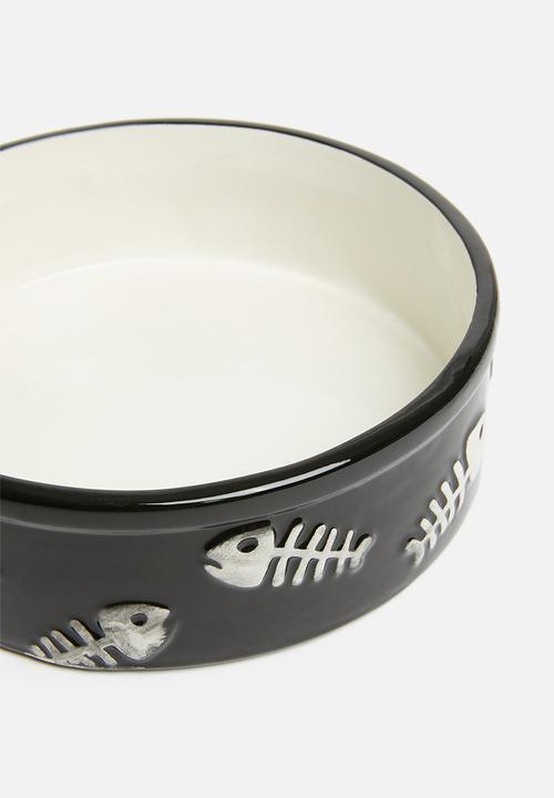 Pet Collection - Cat fish bone bowl - black