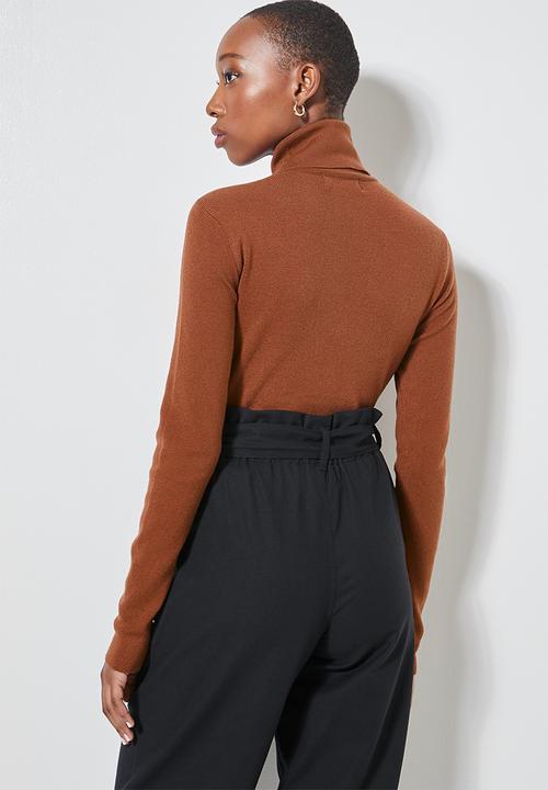 Superbalist - Raglan sleeve skinny rib jersey - tobacco
