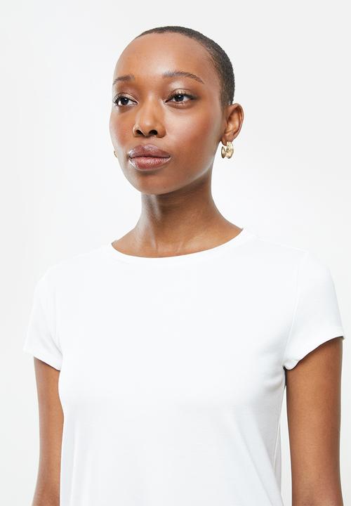 MANGO - Short ruffled dress - white