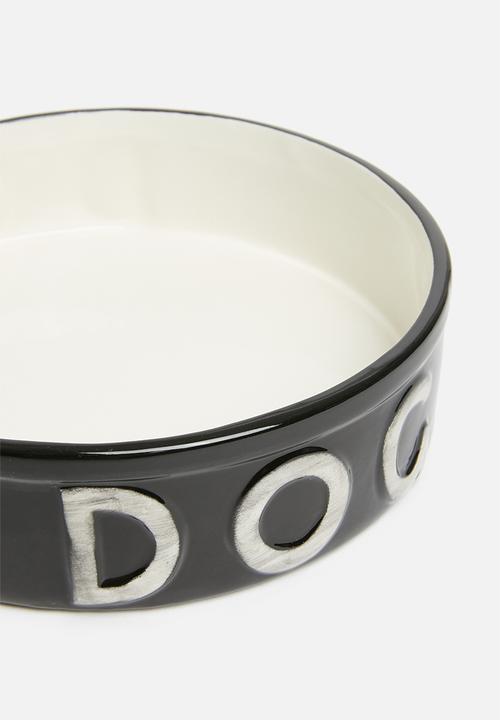 Pet Collection - Dog typo bowl - black