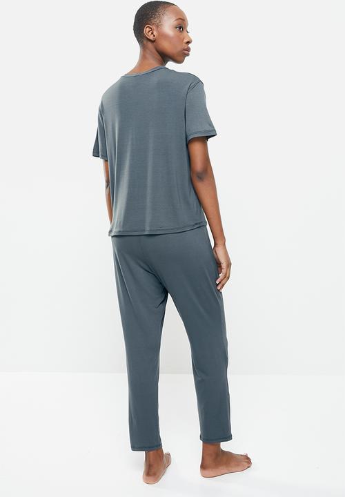 Superbalist - Sleep tee & drop crotch jogger - grey