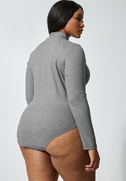 Superbalist - 2 Pack funnel neck bodysuit - black & grey