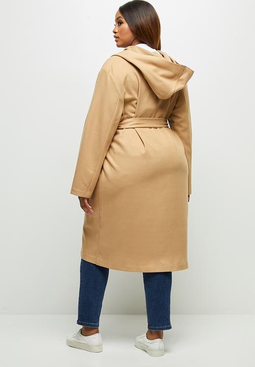 edit Plus - Hooded belted coat - camel