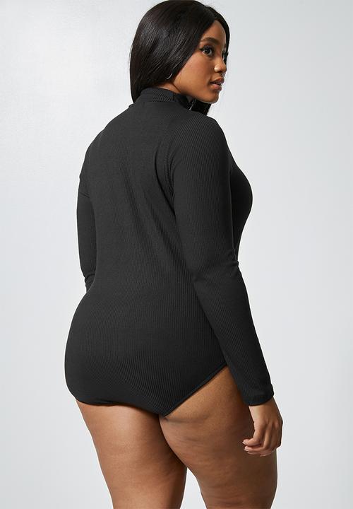 Superbalist - 2 Pack funnel neck bodysuit - black & white
