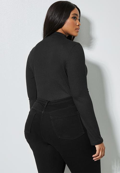 Superbalist - 2 Pack funnel neck rib bodysuits - black & white