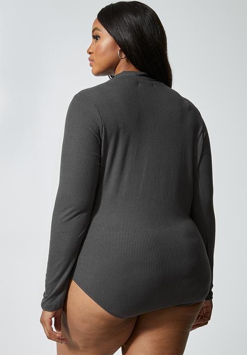 Superbalist - 2 Pack funnel neck rib bodysuits - grey & aqua