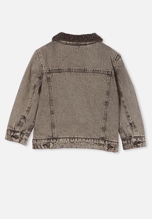 Cotton On - Jessie denim sherpa jacket - grey