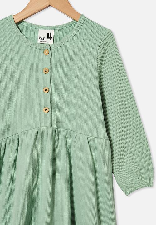 Cotton On - Payton long sleeve dress - green 