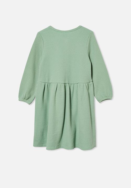 Cotton On - Payton long sleeve dress - green 