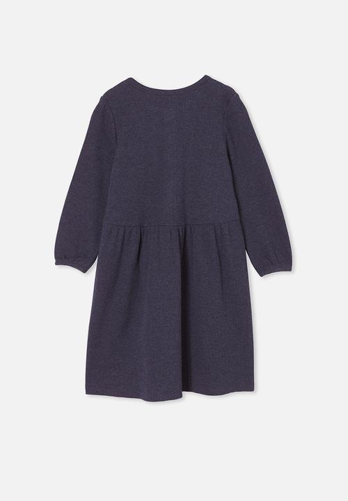 Cotton On - Payton long sleeve dress - indigo