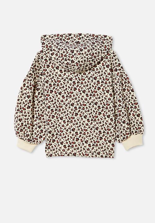 Cotton On - Tilly puff sleeve hoodie - neutral & brown 