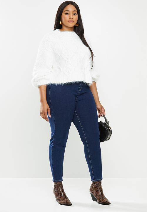 Glamorous - Plus coated jeans - blue