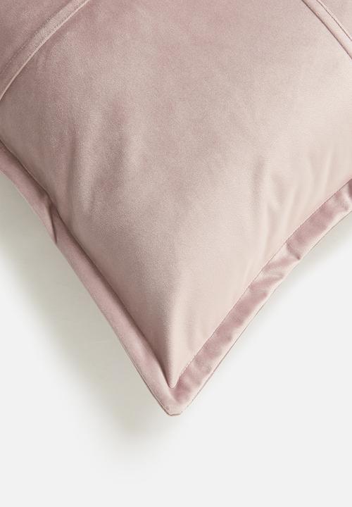 Sixth Floor - Cross velvet cushion cover  - dusty pink