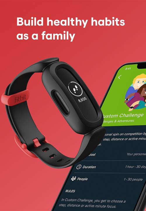 Fitbit - Fitbit ace 3 - black & red