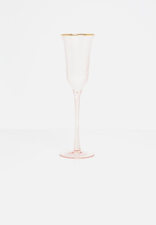 Excellent Houseware - Pinky champagne glass set of 2 - pink