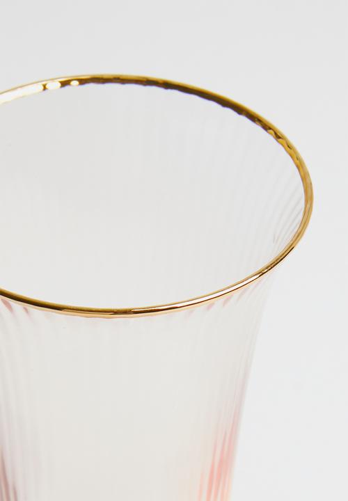 Excellent Houseware - Pinky champagne glass set of 2 - pink