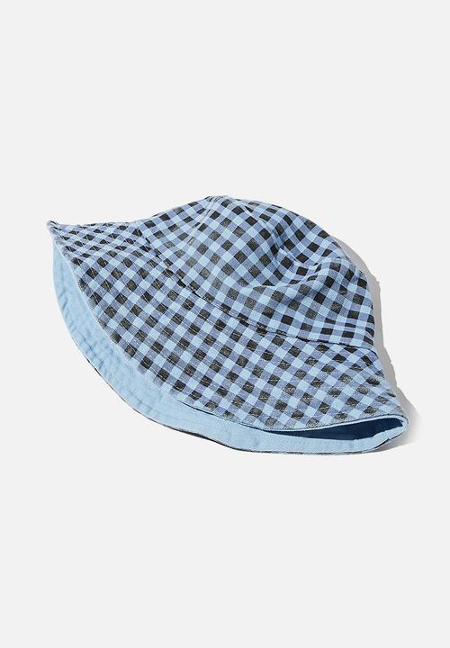 Rubi - Elly reversible wide brim bucket hat - blue & black