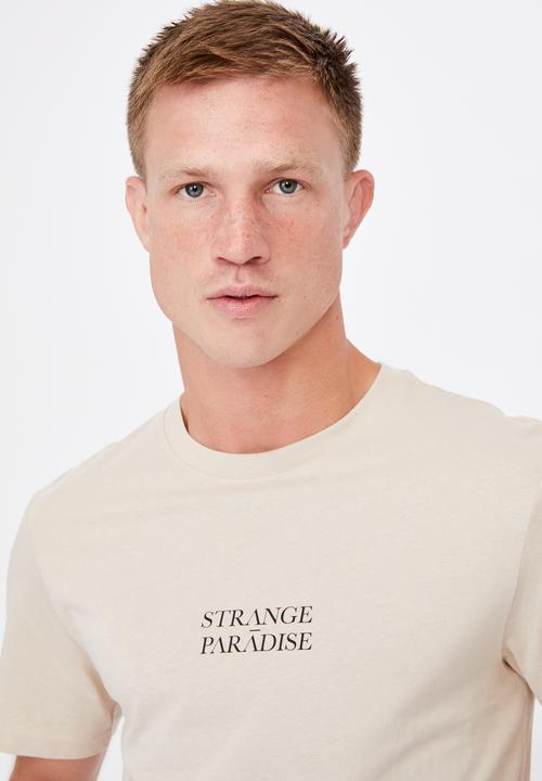 Cotton On - Tbar text t-shirt - ivory