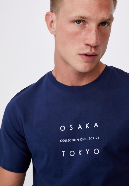 Cotton On - Tbar text t-shirt - indigo