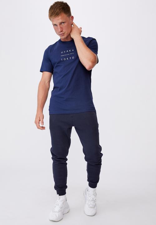 Cotton On - Tbar text t-shirt - indigo