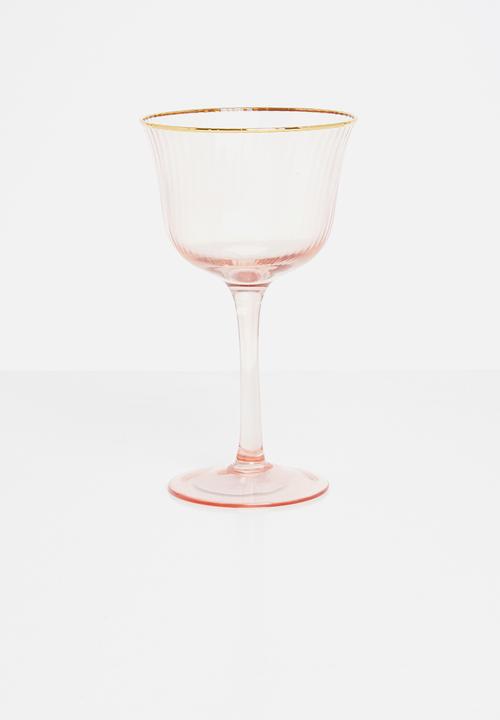 Excellent Houseware - Pinky wine glass set of 2 - pink