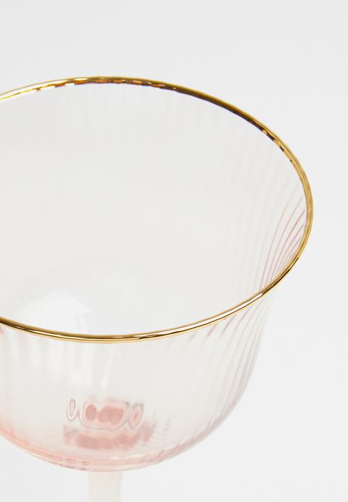 Excellent Houseware - Pinky wine glass set of 2 - pink