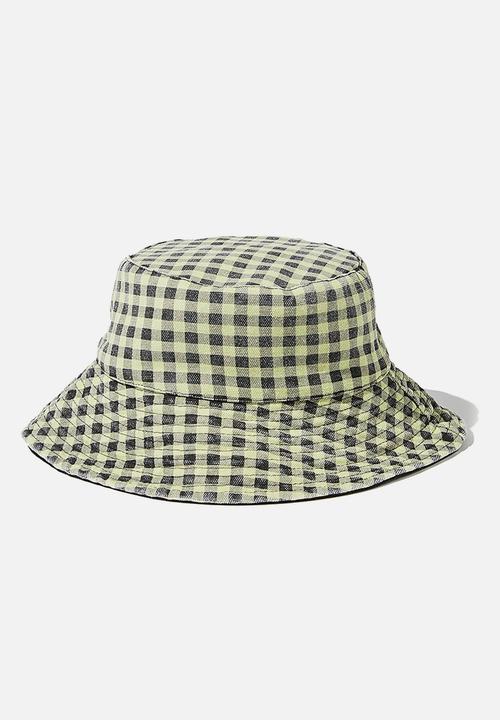 Rubi - Elly reversible wide brim bucket hat - green & black