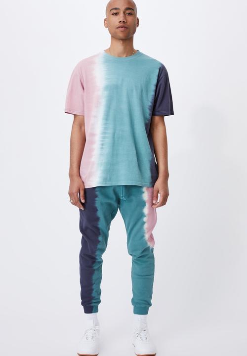 Cotton On - Festival t-shirt - teal pink dip dye