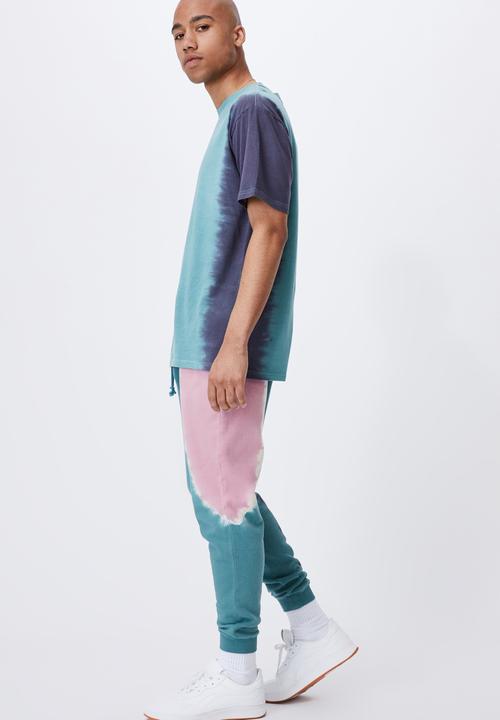 Cotton On - Festival t-shirt - teal pink dip dye