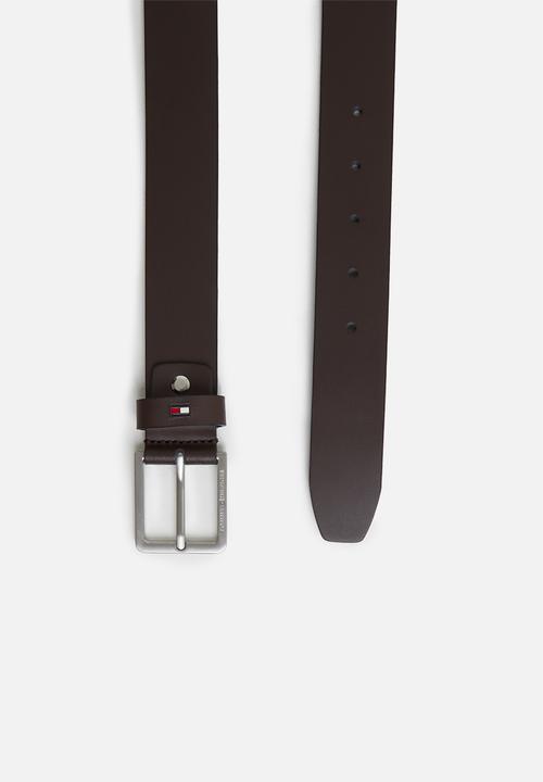 Tommy Hilfiger - Modern leather belt adjustable - dark brown