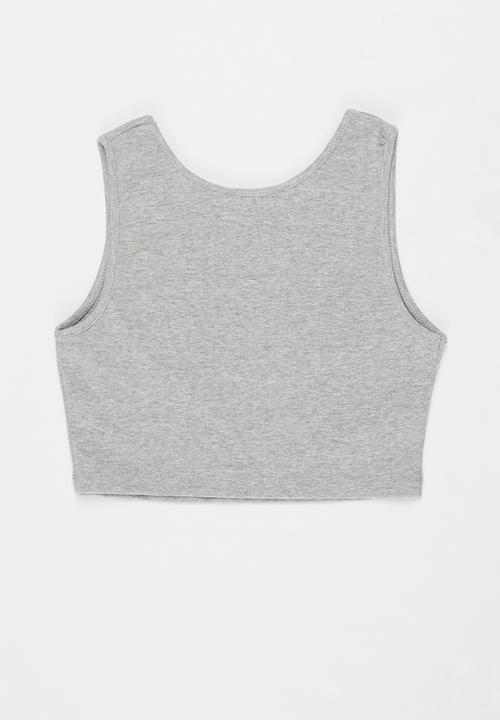 MANGO - Betty sleeveless crop top - grey