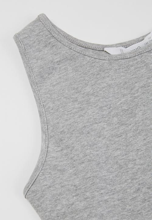MANGO - Betty sleeveless crop top - grey